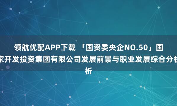 领航优配APP下载 「国资委央企NO.50」国家开发投资集团有限公司发展前景与职业发展综合分析
