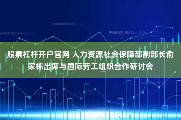 股票杠杆开户官网 人力资源社会保障部副部长俞家栋出席与国际劳工组织合作研讨会